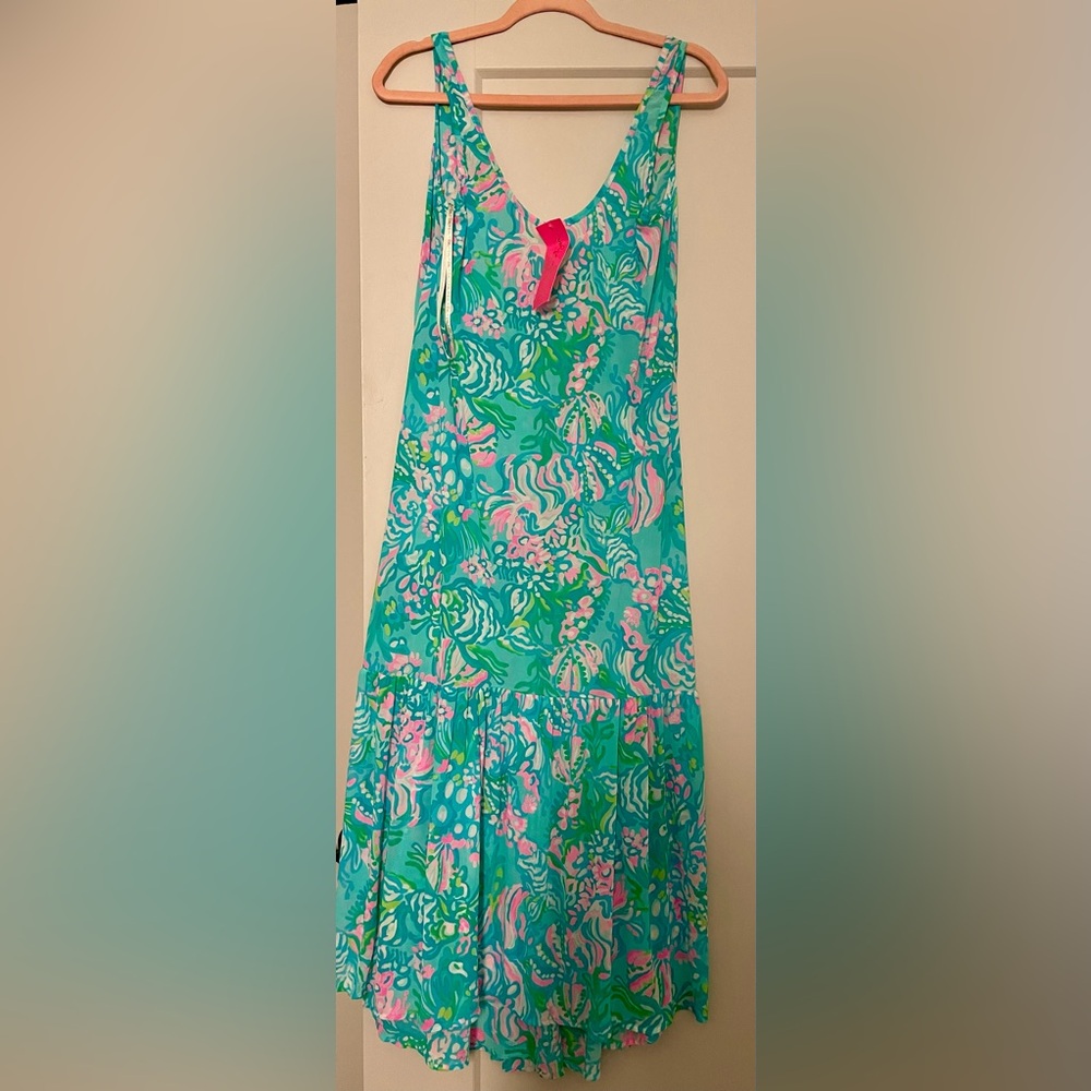 NWT Lilly Pulitzer Camellia Cover Up in Aqua La Vista Blue Ibiza - Picture 6 of 8